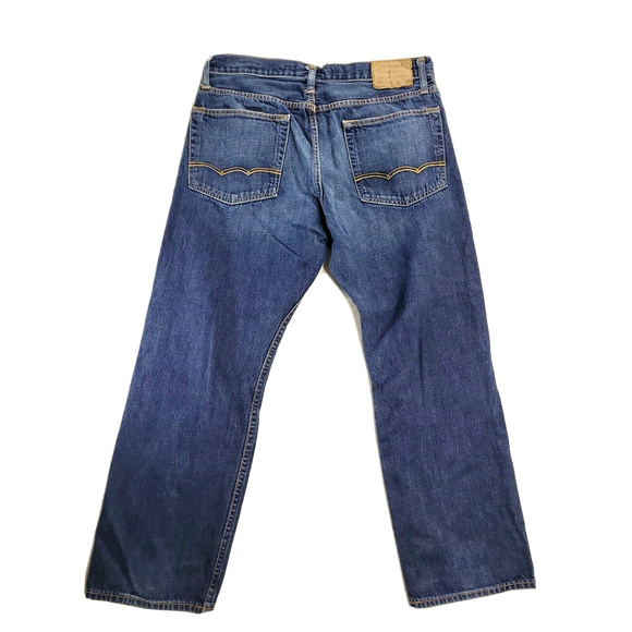 American Eagle Men's 34x30 Relaxed Straight Denim Blue Jeans - Picture 2 of 7